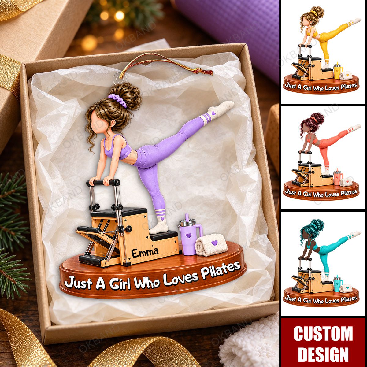 Just A Girl Who Loves Pilates - Personalized Pilates Ornament, Fitness Lover Gift