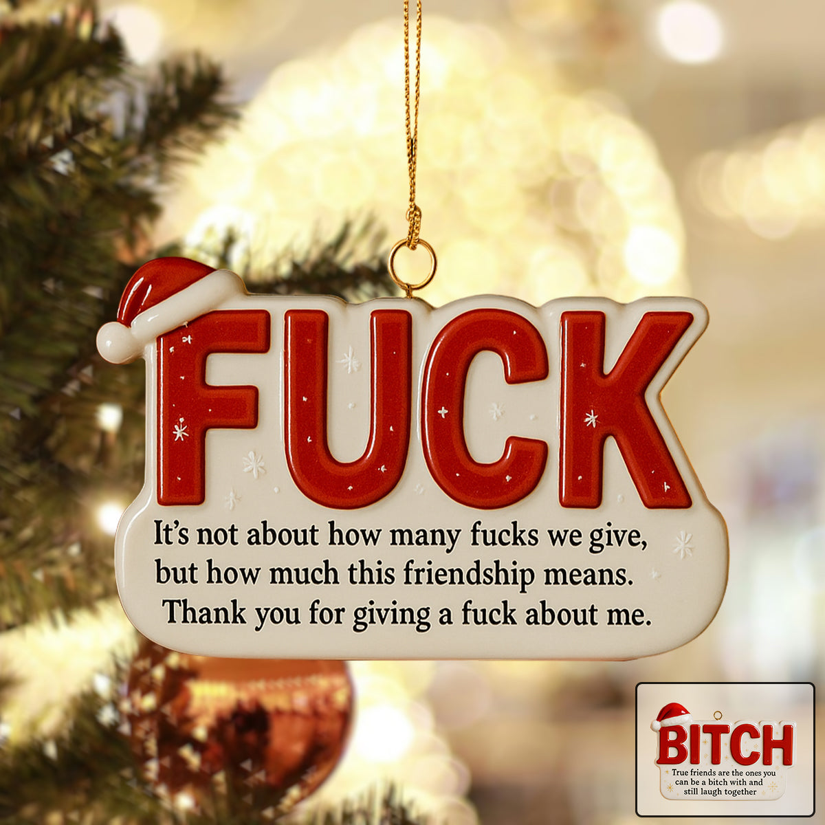 Funny Friendship Christmas Ornament