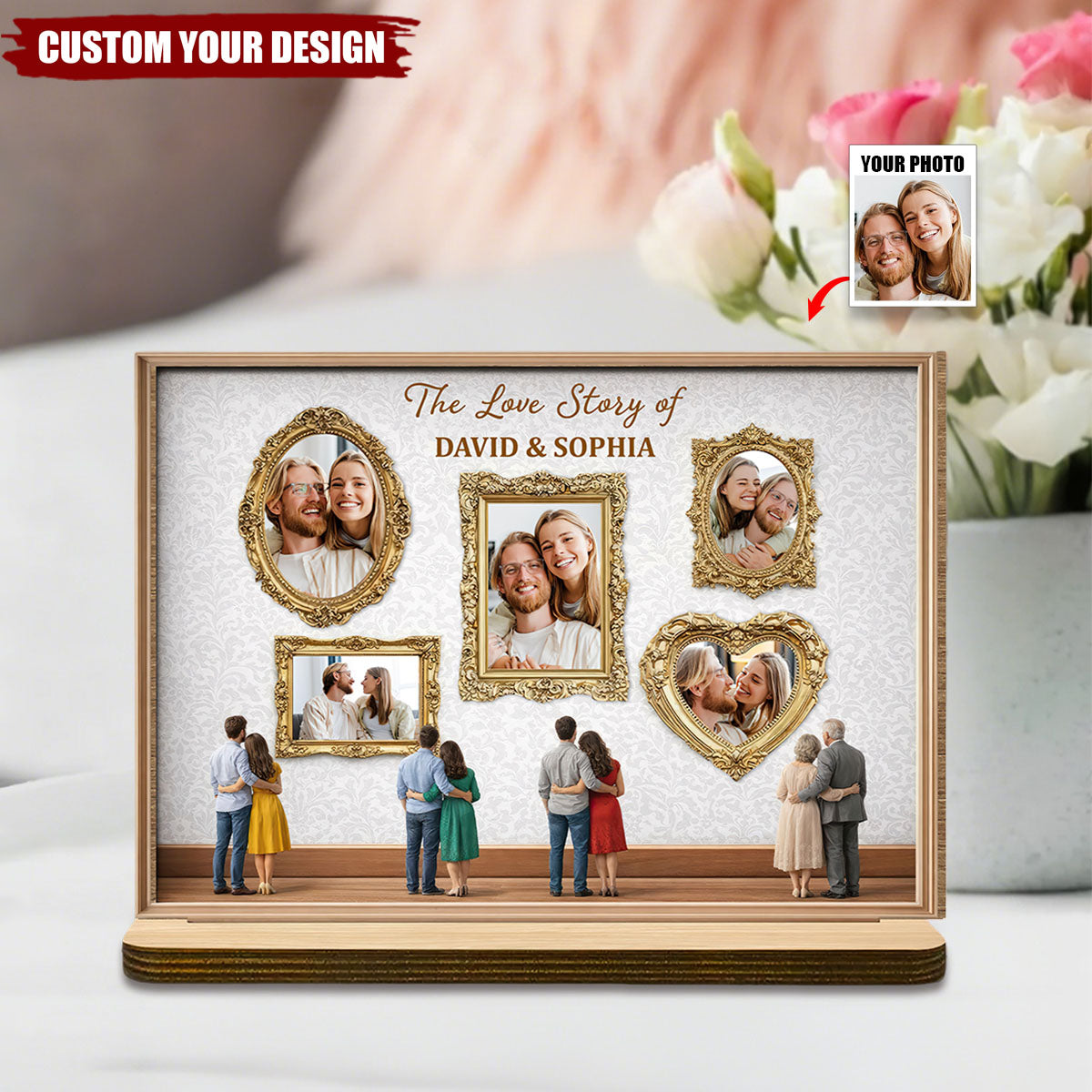 The Love Story Of Us Personalized Wooden Plaque