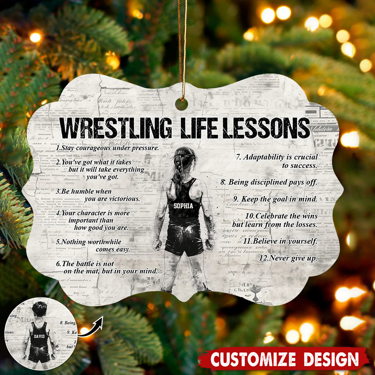 Personalized Wrestling Kid Ornament - Gift For Wrestling Lovers