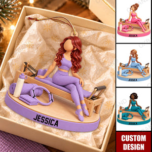 Personalized Pilates Girl Ornament, Pilates Xmas Home Decor, Fitness Lover Gift