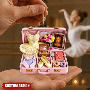 Personalized Ballet-Themed Travel Case Acrylic Christmas Ornament