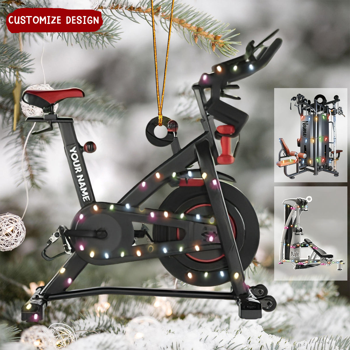 Personalized Exercise Equipment Gym Christmas Ornament , Fitness Keepsake, Gift For Gym Lovers - 2024 New Release