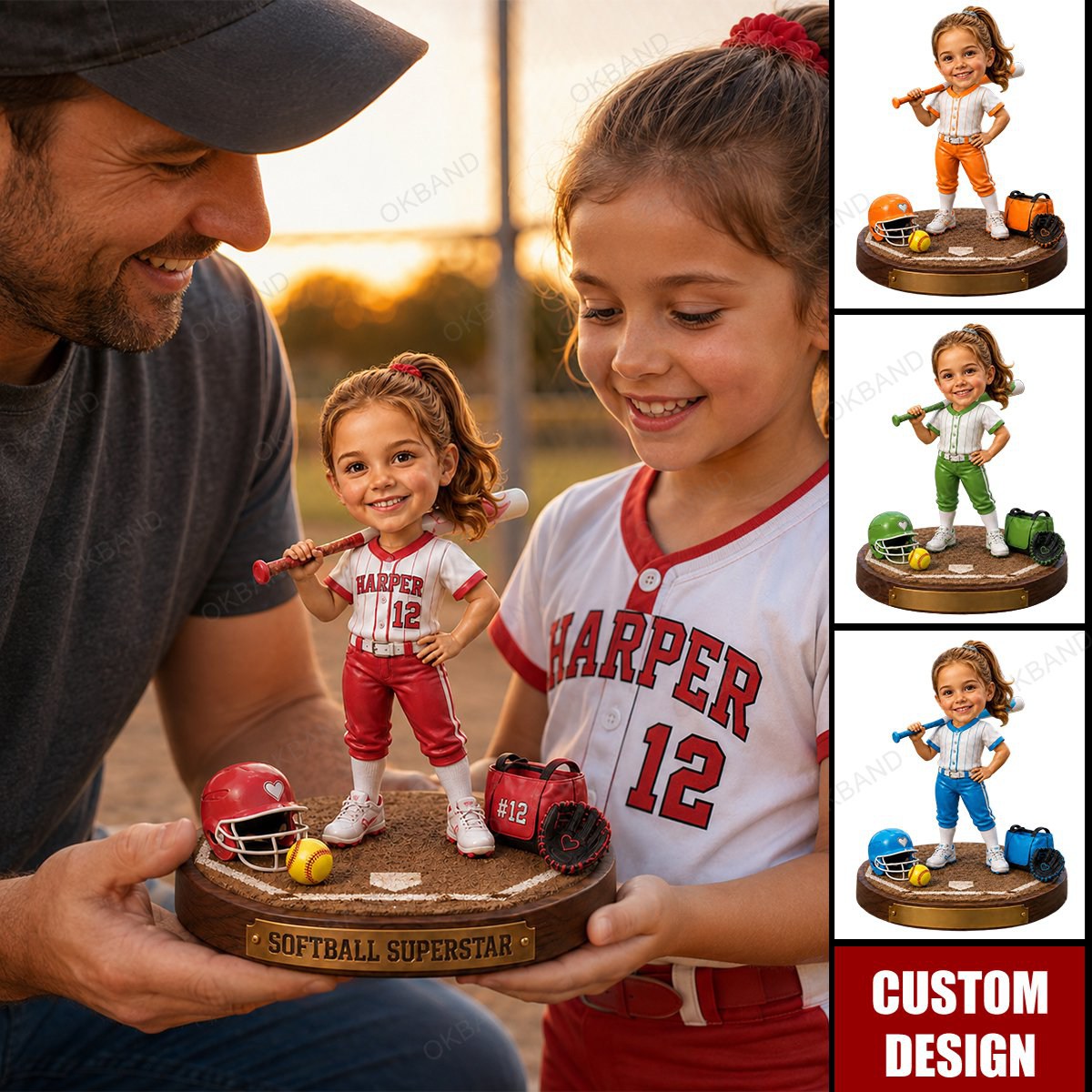Personalized Softball Gift Acrylic Plaque, Photo Softball Player Figurine