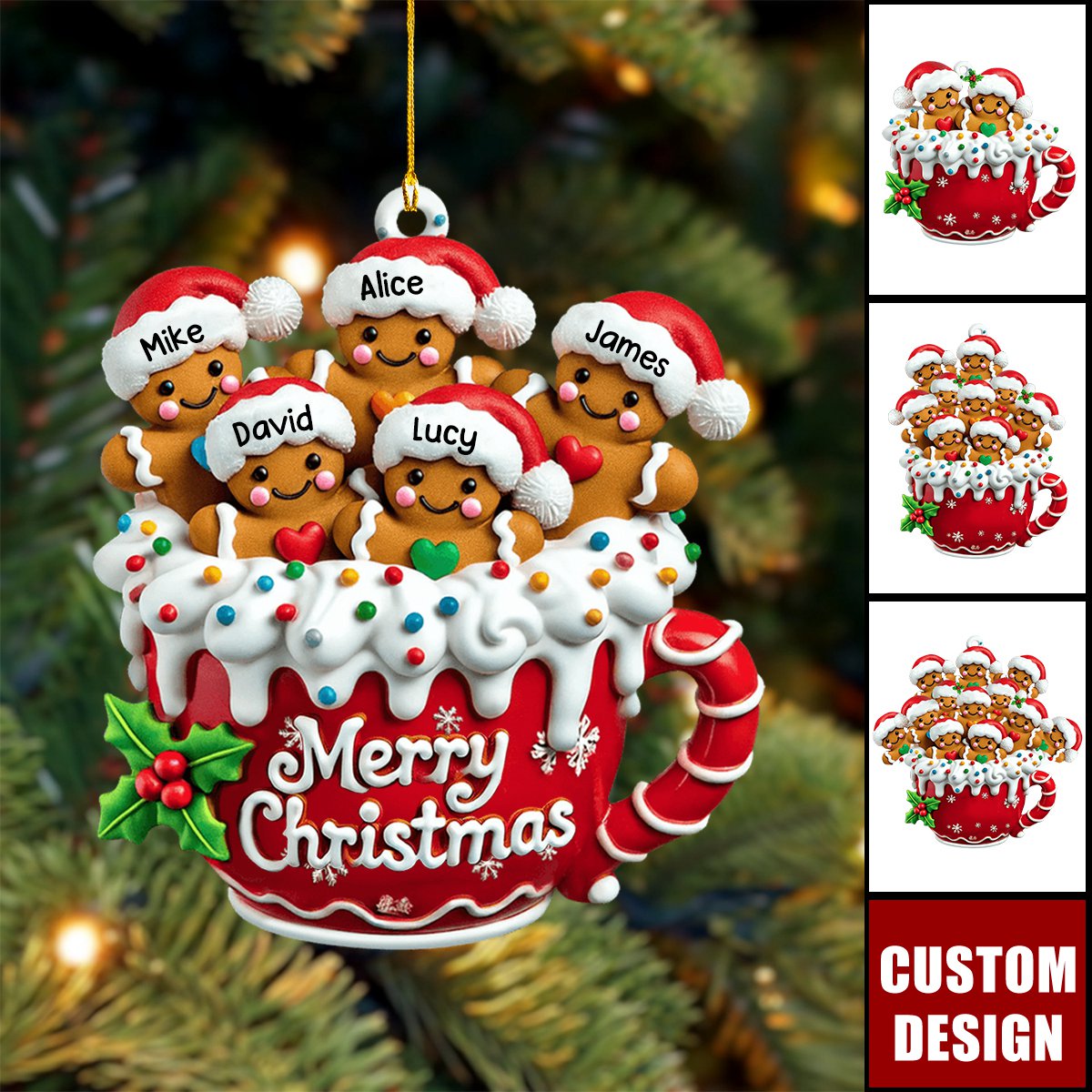 Merry Christmas - Personalized Gingerbread Christmas Ornament, Gift For Family - 2026 New Release