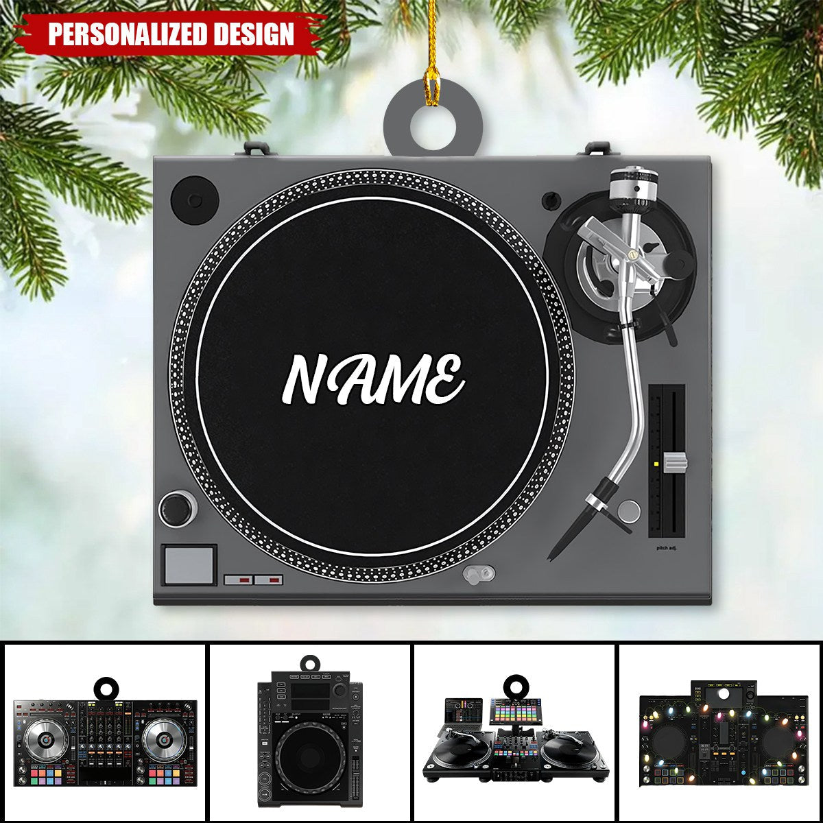 Personalized DJ Mixer Table Christmas Ornament