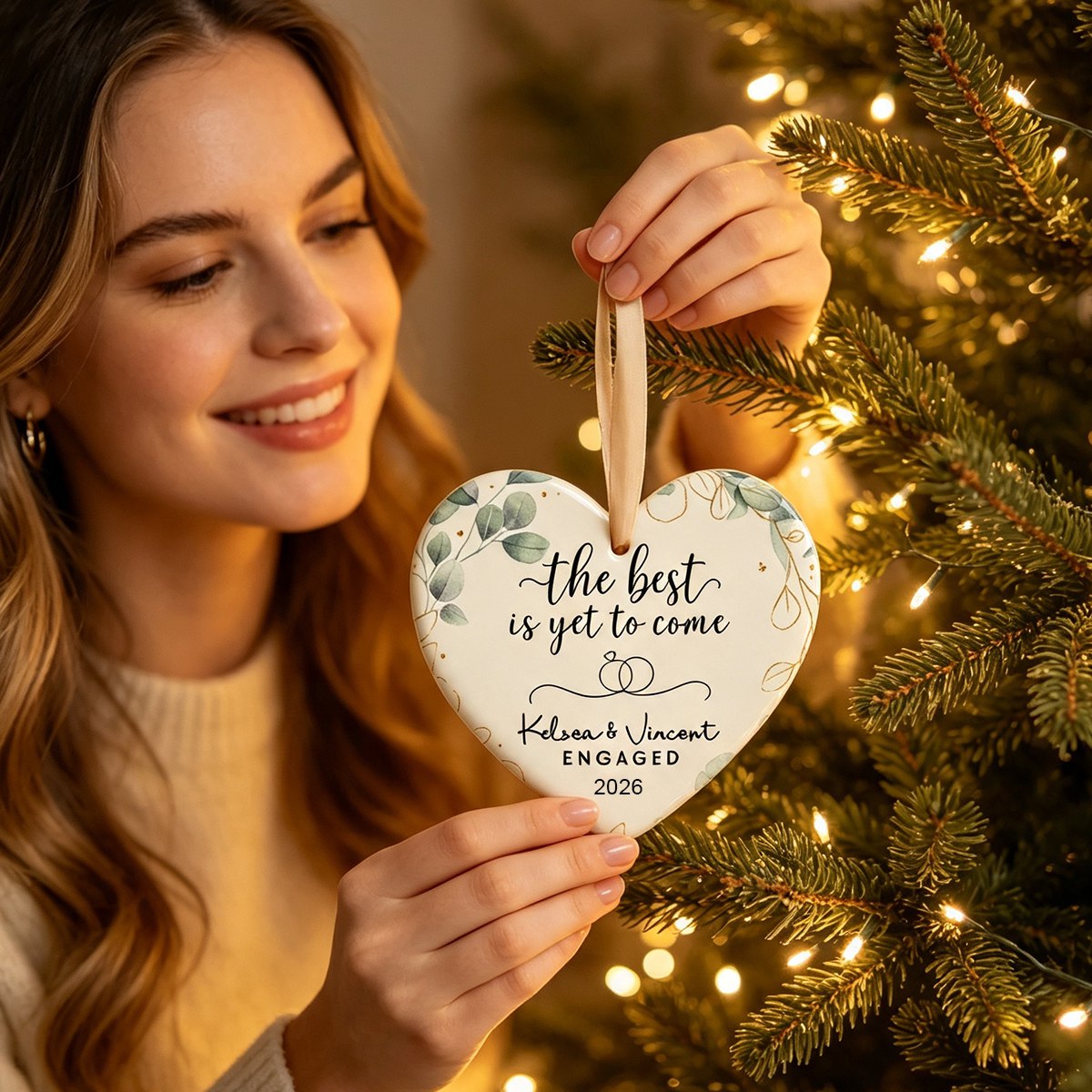 Personalized engaged ornament, Engagement gift, future mr and mrs gift, engaged Christmas gift, engaged couple gift, custom engagement gift