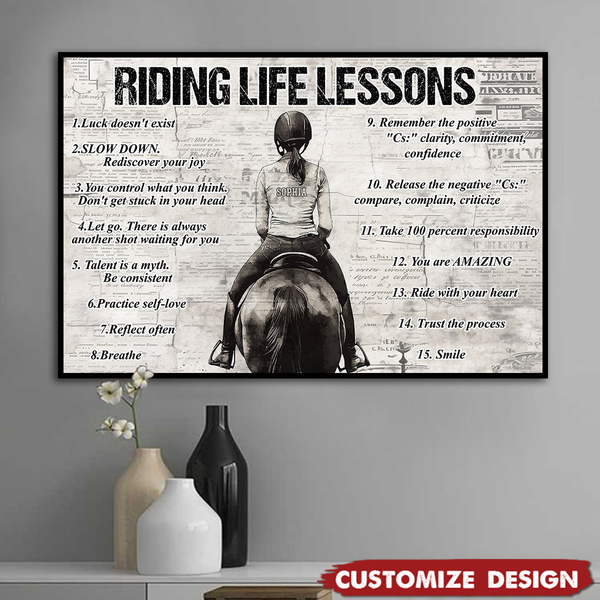 Personalized Horse Girl Riding Life Lessons Poster - Gift For Horse Girl