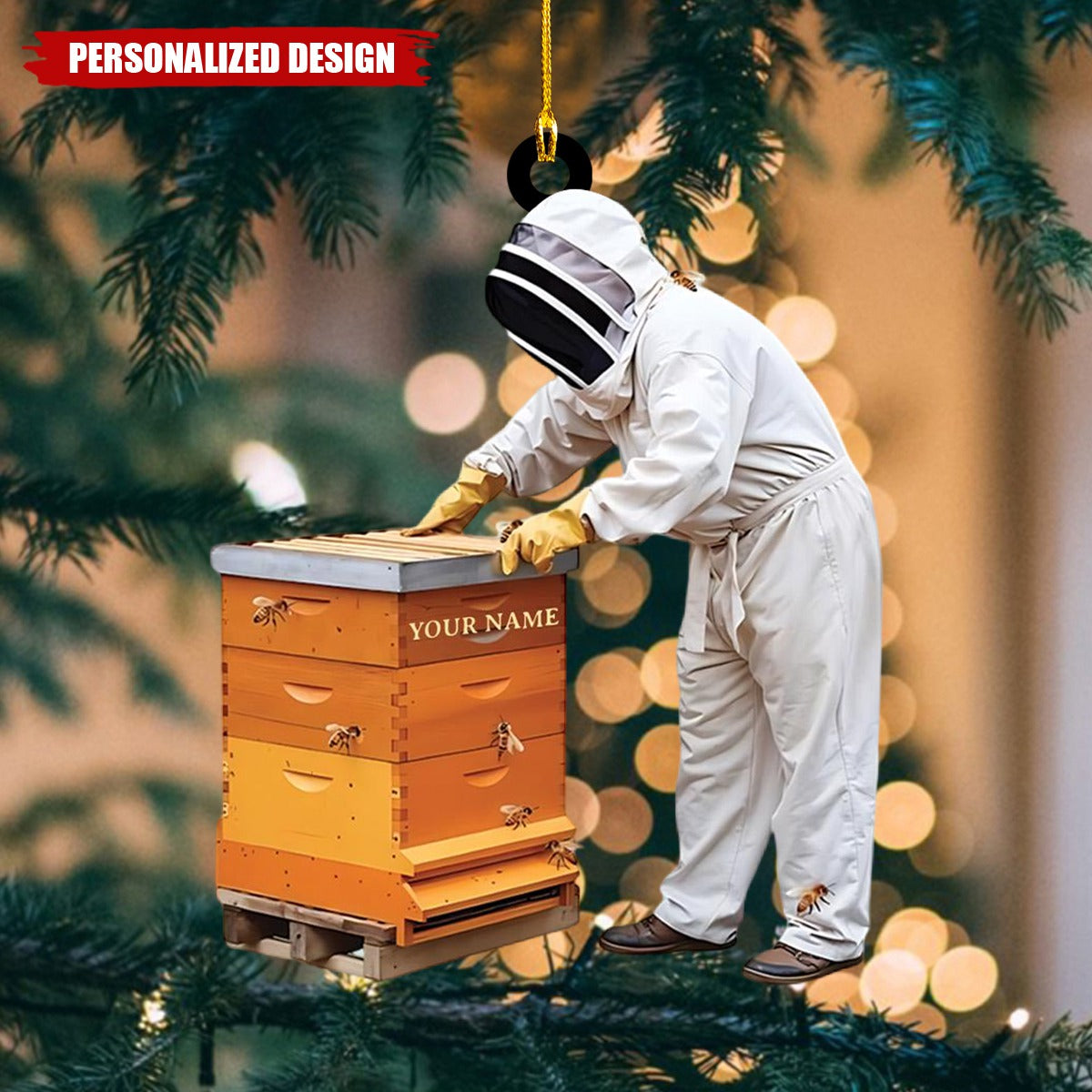 Personalized Beekeeper Ornament-Gift For Honeybee Keeper