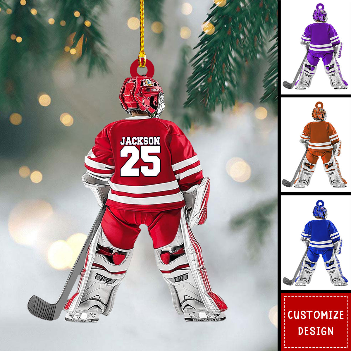 Hockey Player Personalized Ornament - Gift For Hockey Lovers- 2024 New Release