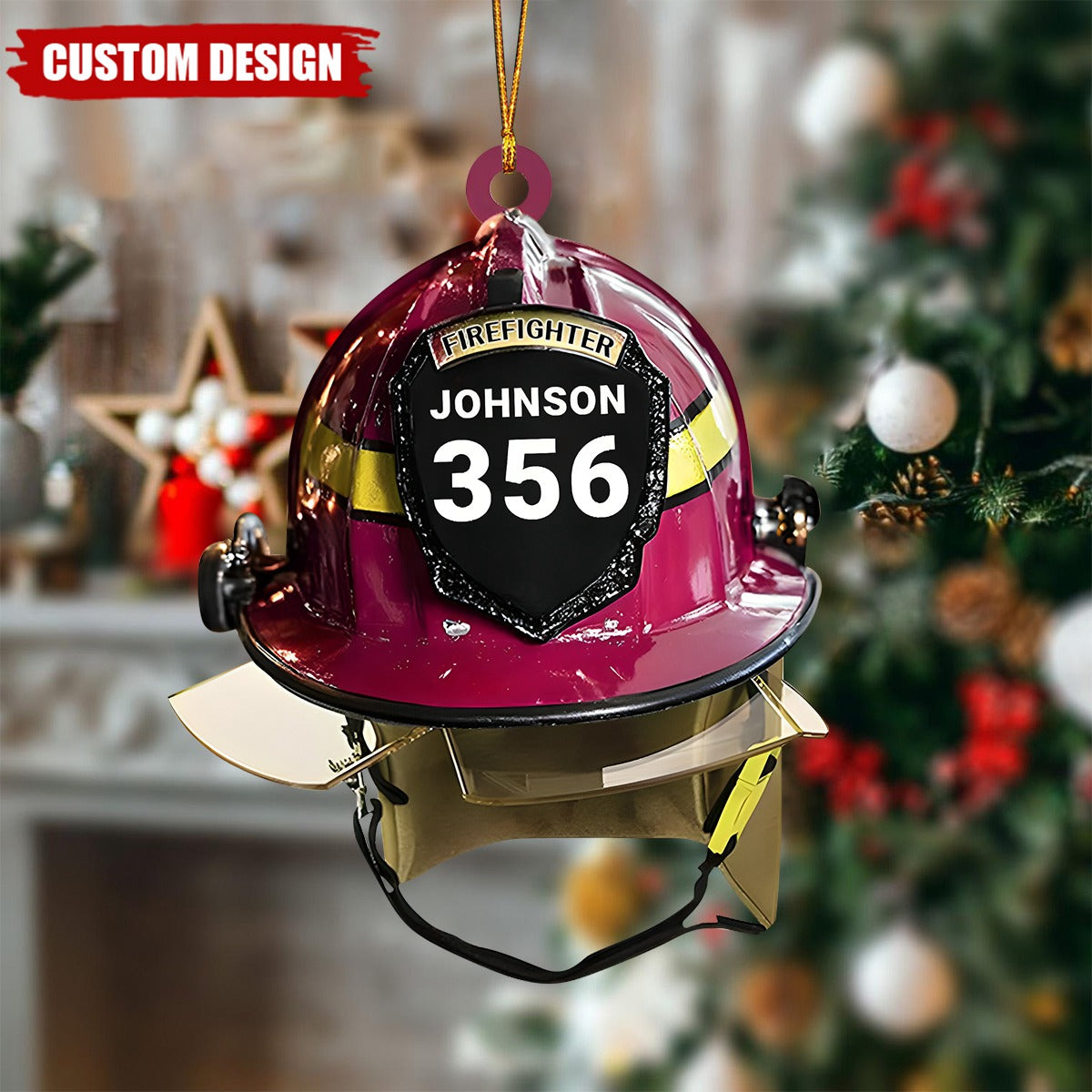 Personalized Firefighter Helmet Ornament - Fireman Gift, Firefighter