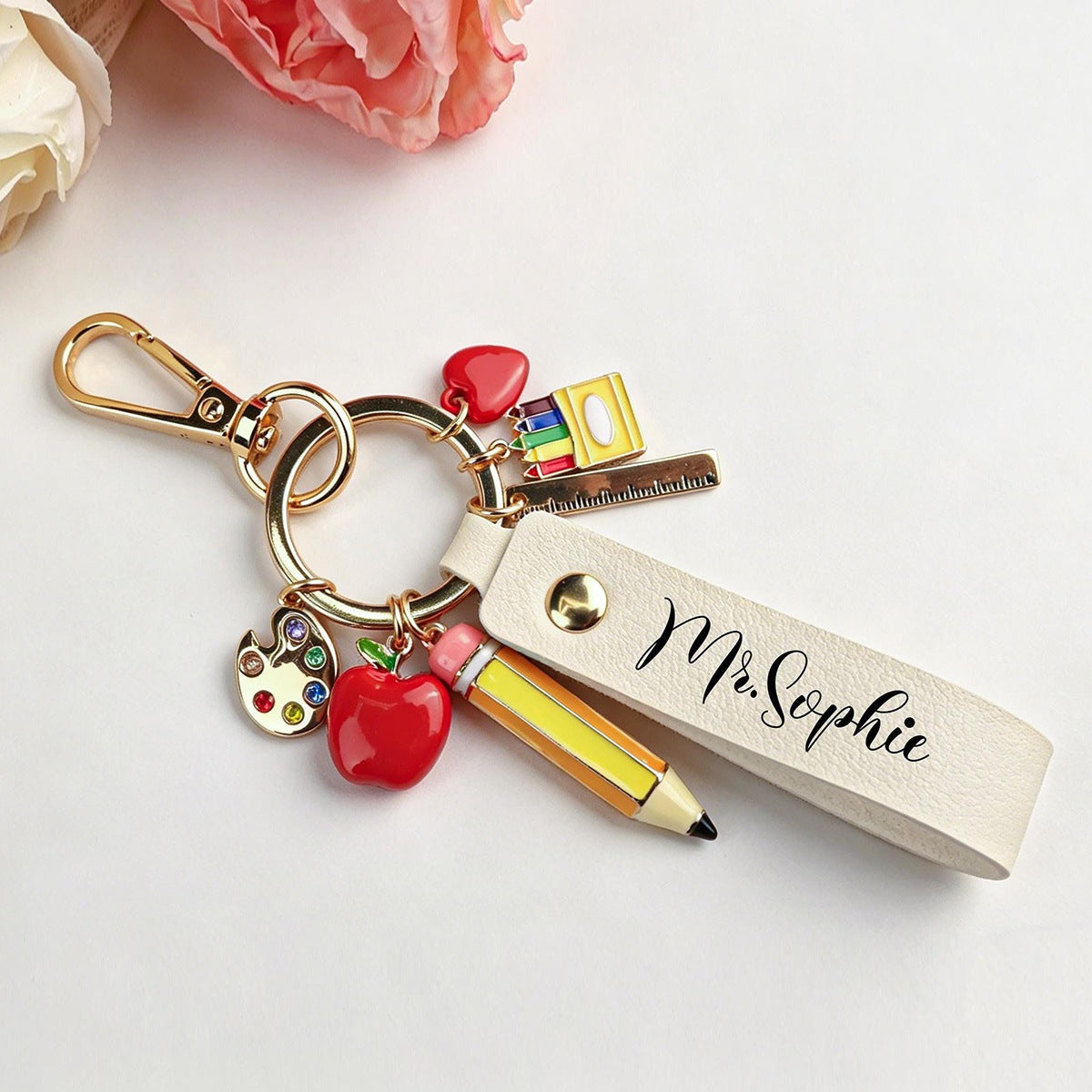 Personalized Back to School Keychain - Teacher Appreciation Gift