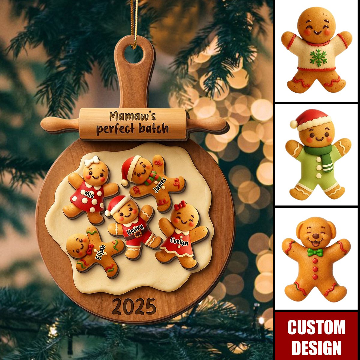 Personalized Gingerbread Family Christmas Ornament-Gift For Family