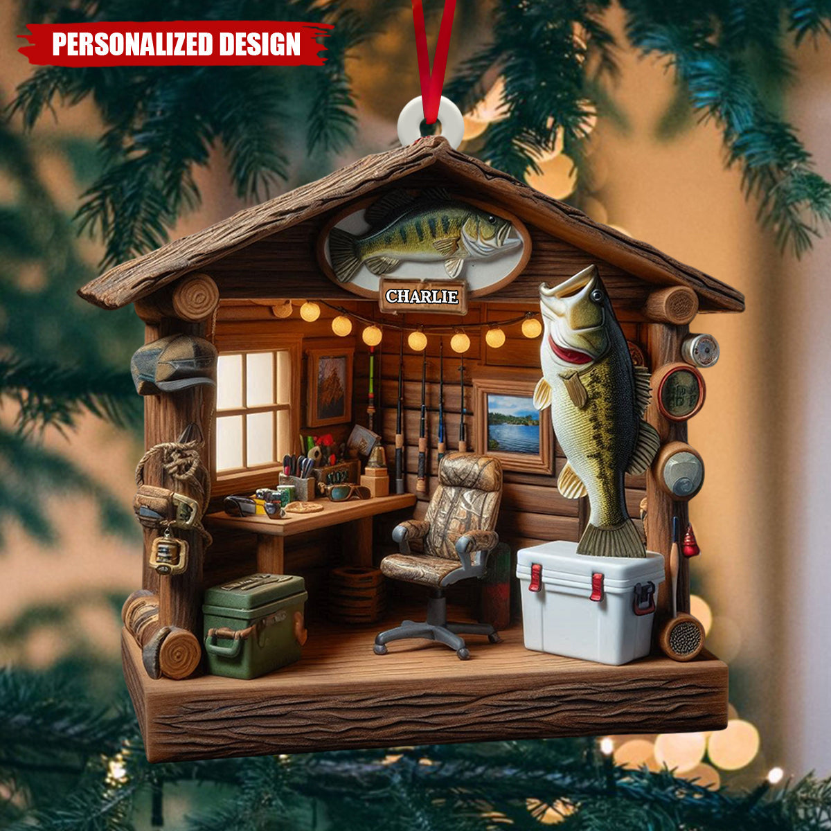 Love Fishing-Personalized Fishing Ornament