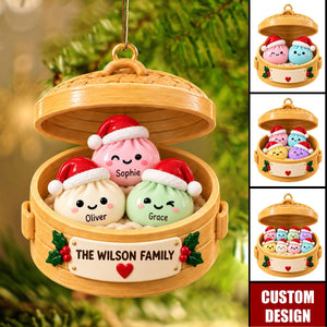 Personalized Dumpling Christmas Ornament,Family Dim Sum Holiday Decor