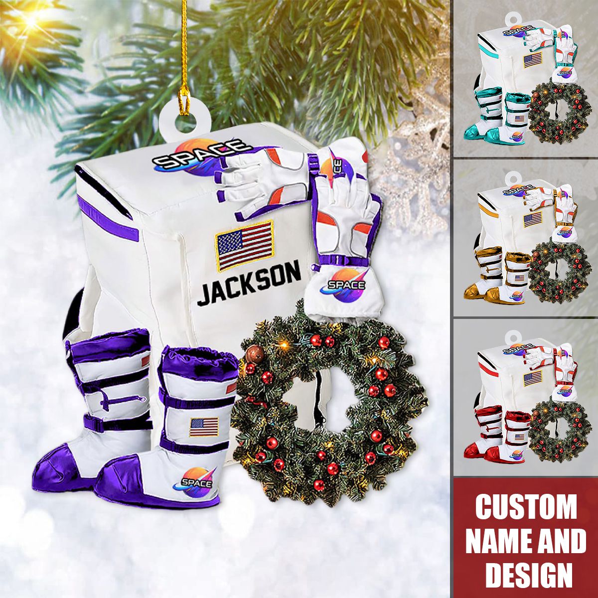 2024 New Release Personalized Astronaut Space Christmas Ornaments -Gifts For Skiing Lover