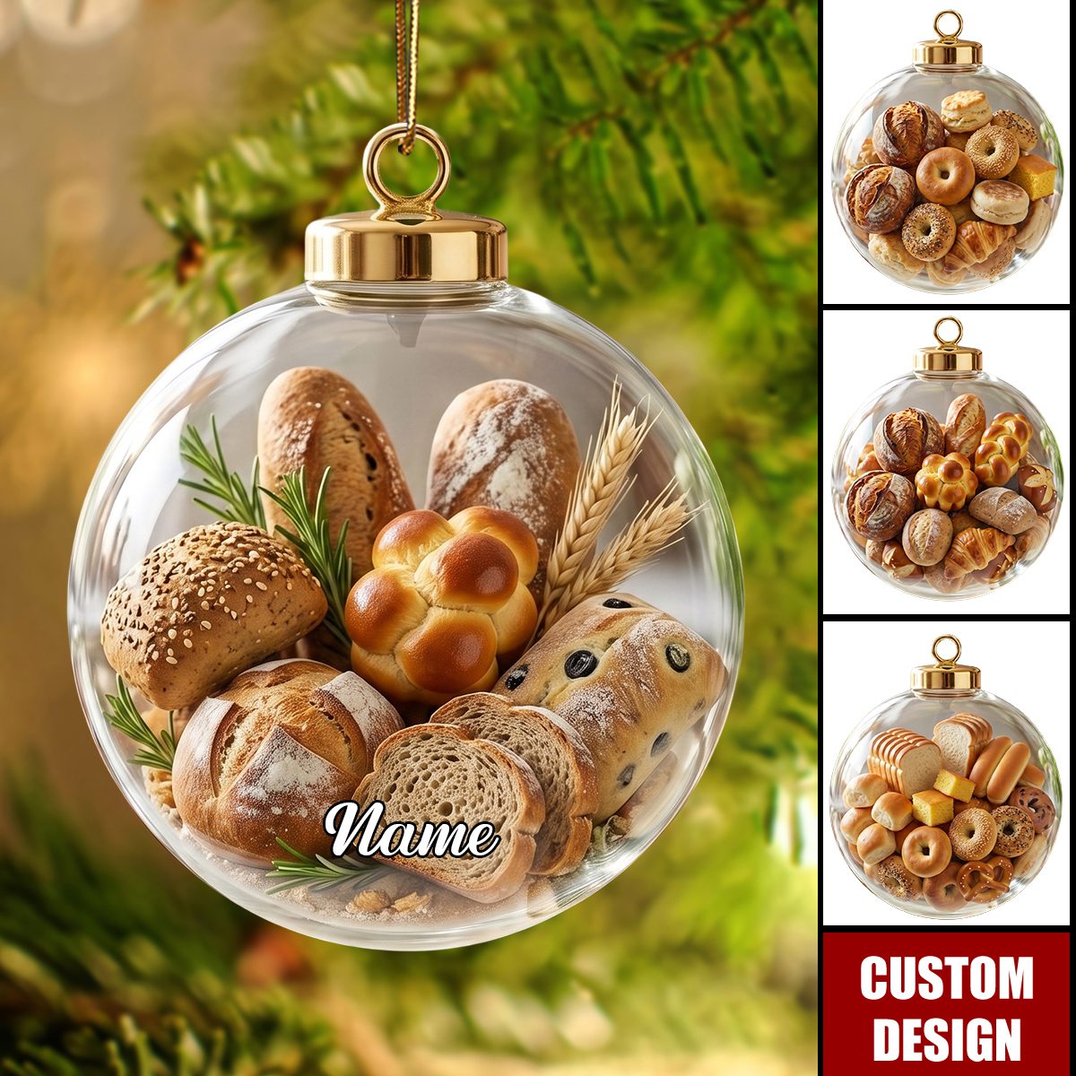 New Release Personalized Sourdough Bread Ornament,Bakery Ornament For Grandma