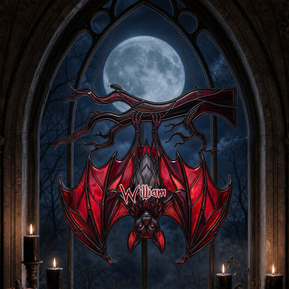 Personalized Bat Acrylic Suncatcher - Gift For Gothic Witchy Bat Lovers