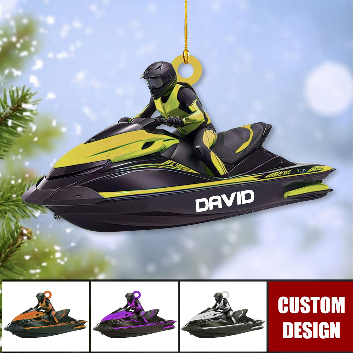 Personalized Jet Boat Ski Christmas Ornament - New Release