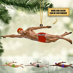 Personalized Male/Female Swimmer Acrylic Ornament, Gift For Swimming Lovers/Swimmer