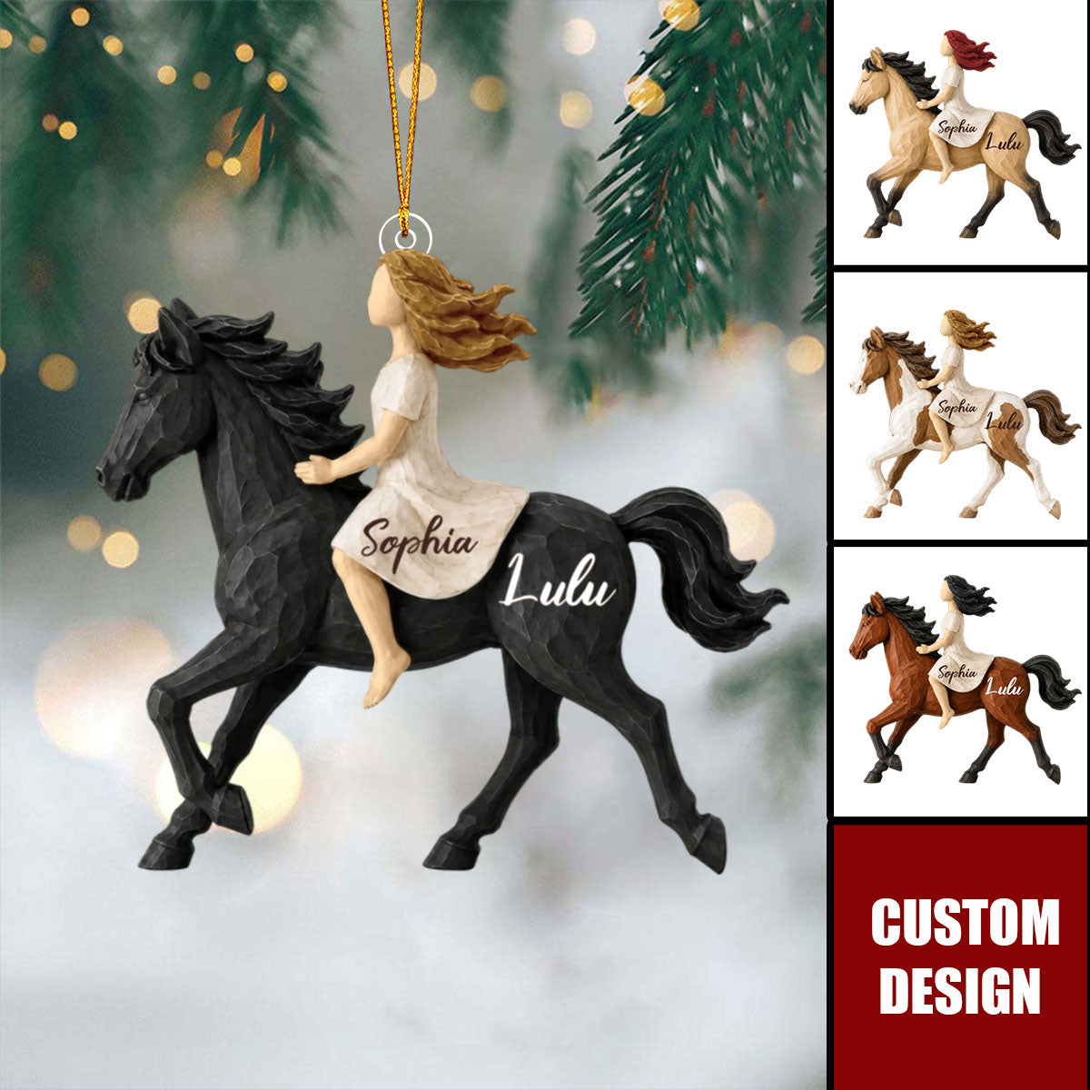 Personalized Woman Riding Horse Ornament - Gift For Horse Lovers
