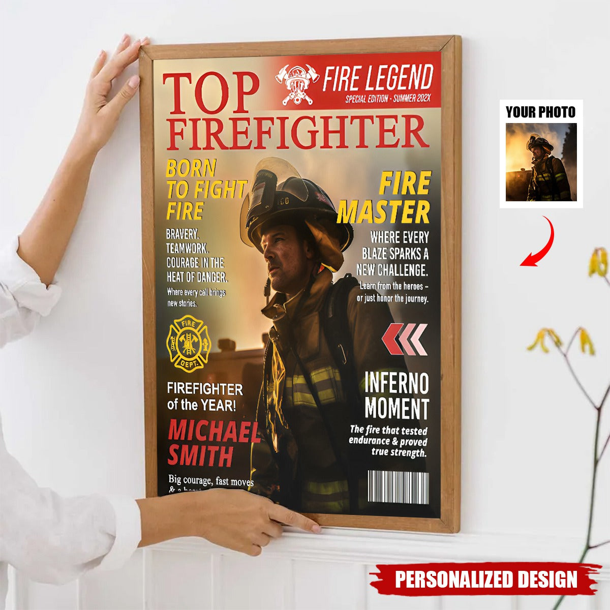 Personalized Firefighter Magazine Poster