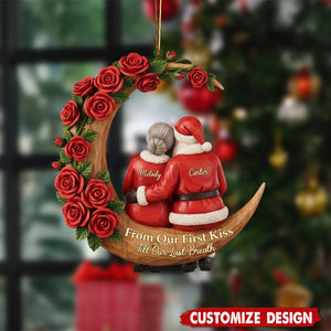 Personalized From Our First Kiss Till Our Last Breath Couple Christmas Ornament