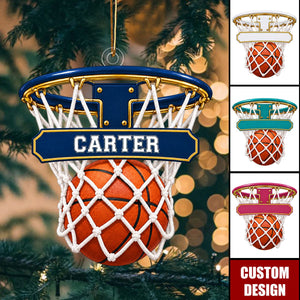 Personalized Basketball Hoop Ornament - Gift for Players and Coaches