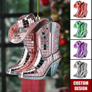 Cowgirl Boots And Hat - Personalized Cowgirl Ornament - Gift For Cowgirl