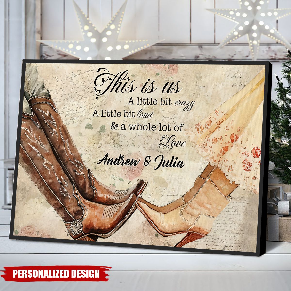 Valentine Cowboy And Cowgirl-Personalized Poster