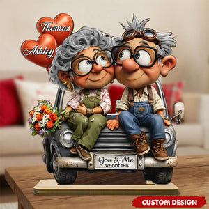 Custom Vintage Truck Wooden Plaque - Personalized Anniversary Wedding Gift for Couple
