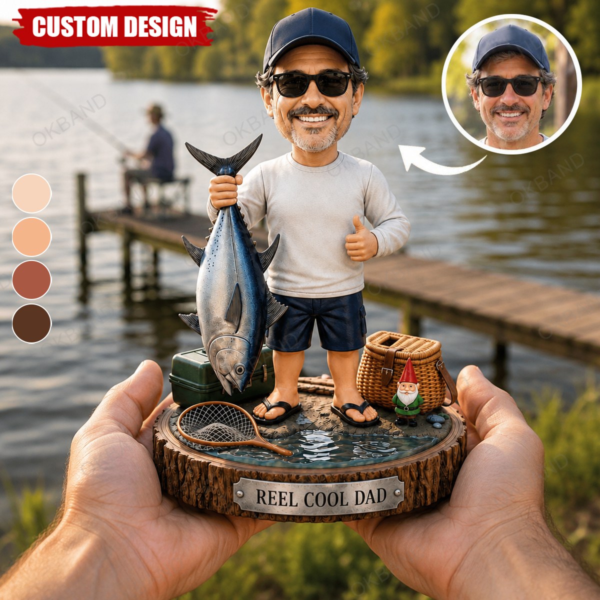 Personalized Fishing Acrylic Plaque, Photo Fishing Figurine