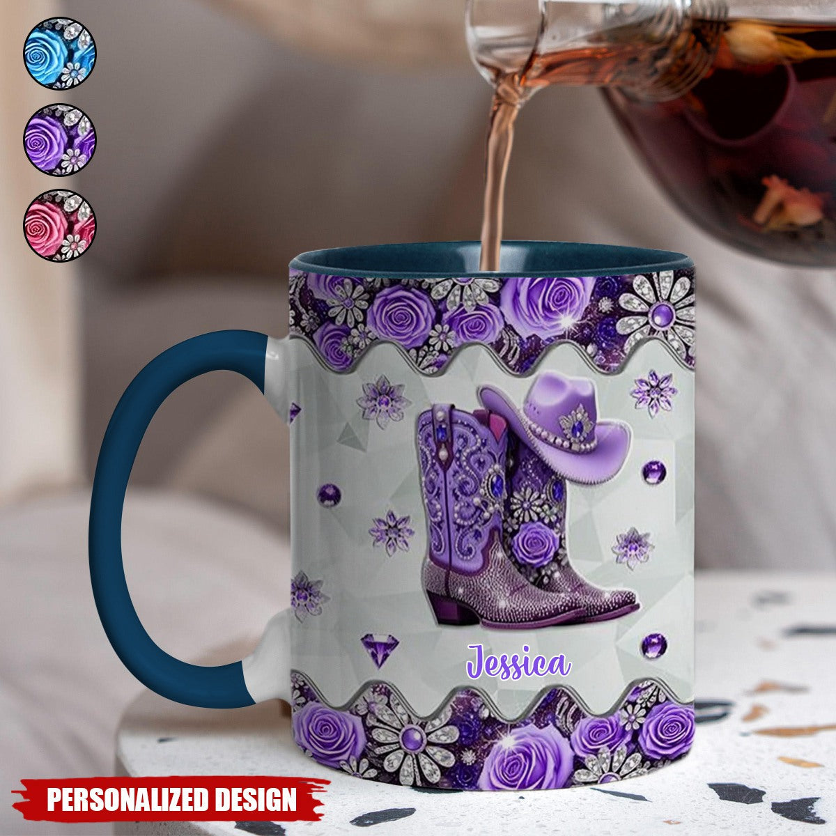 Cowgirl Boots-Personalized Cowgirl Accent Mug