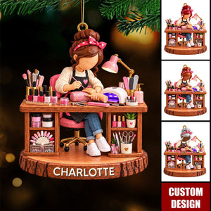 Personalized Nail Artist Ornament, Gift for Nail Stylist