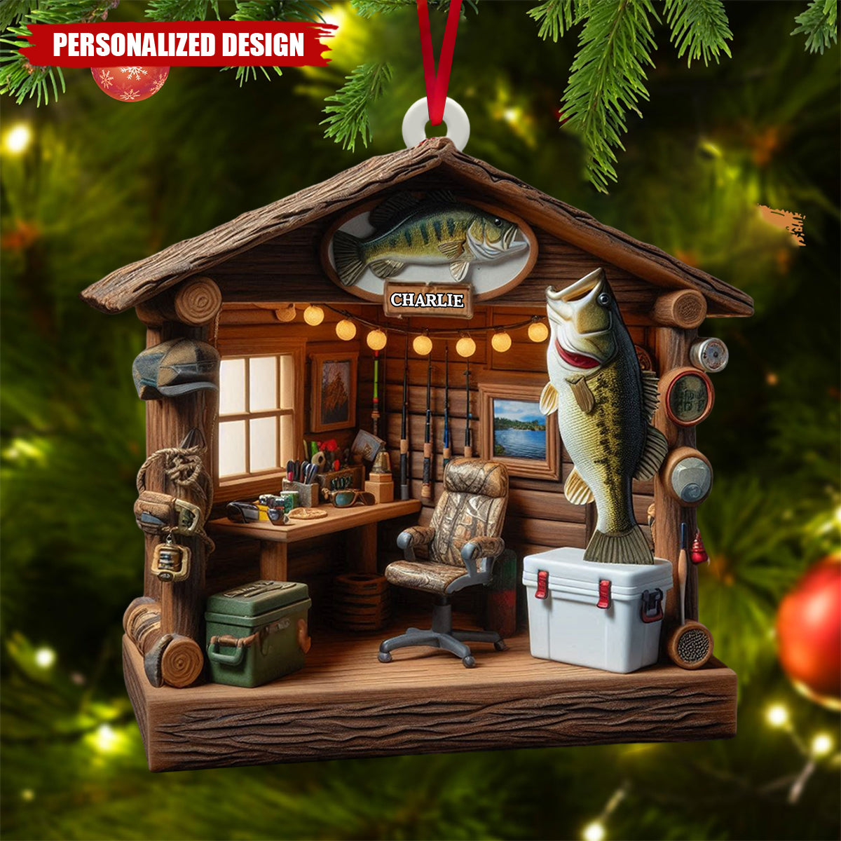 Love Fishing-Personalized Fishing Ornament