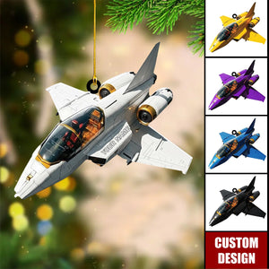 Personalized Fighter Jet Christmas Ornament- Military Pilot Gift