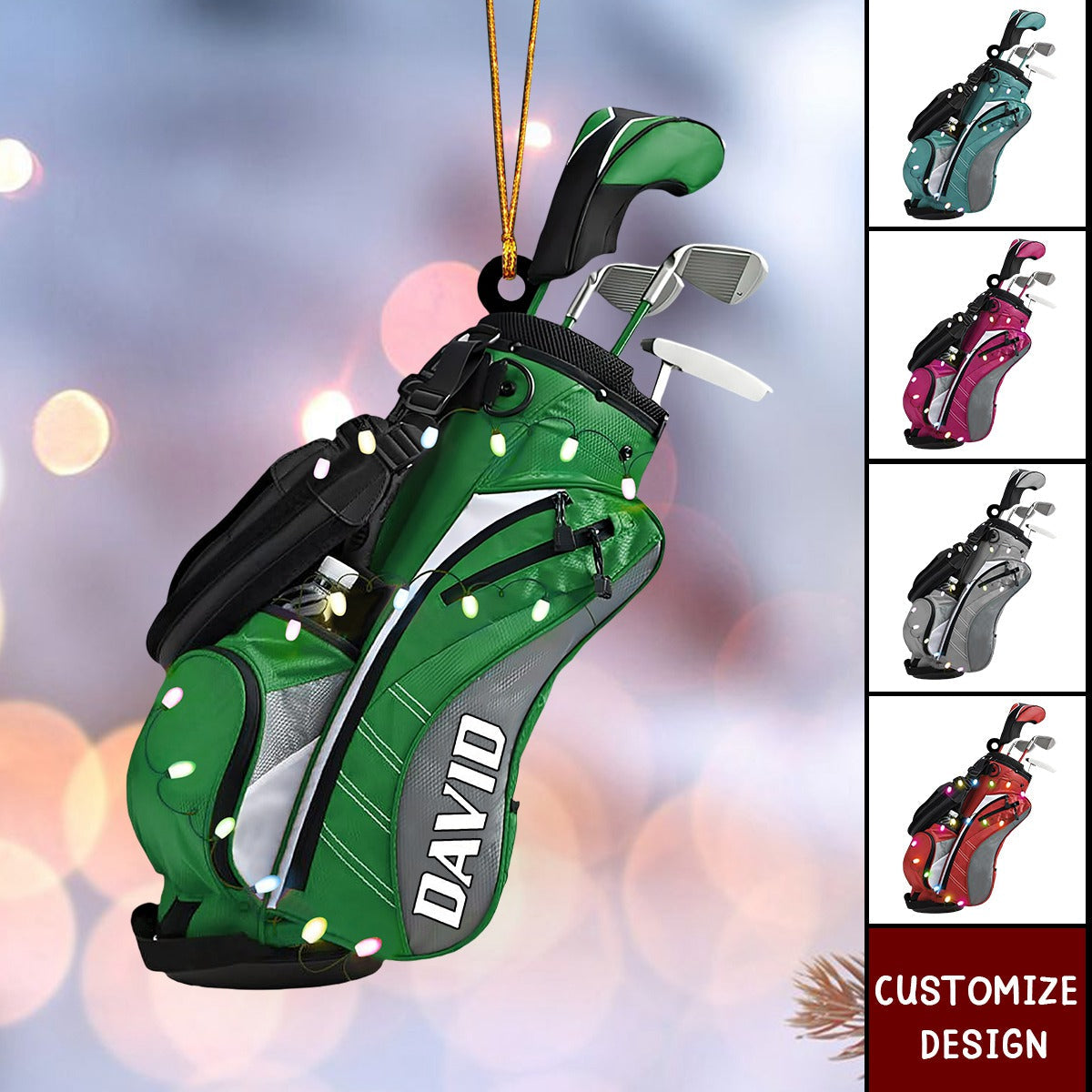 Personalized Golf Bag Acrylic Christmas Ornament - 2025New Release
