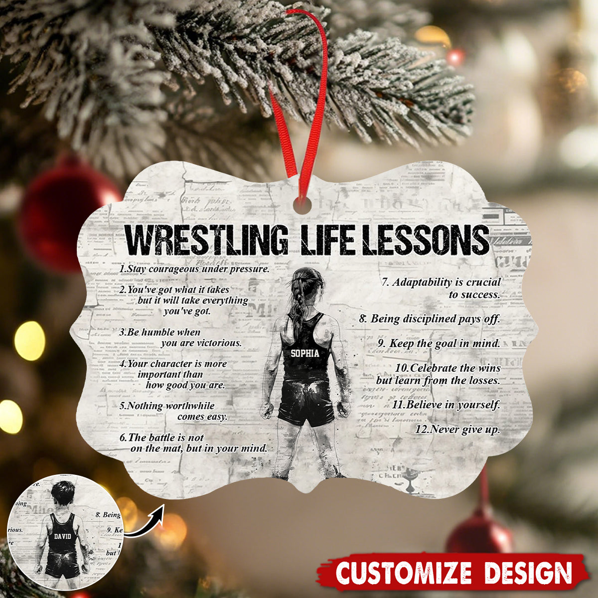 Personalized Wrestling Kid Ornament - Gift For Wrestling Lovers