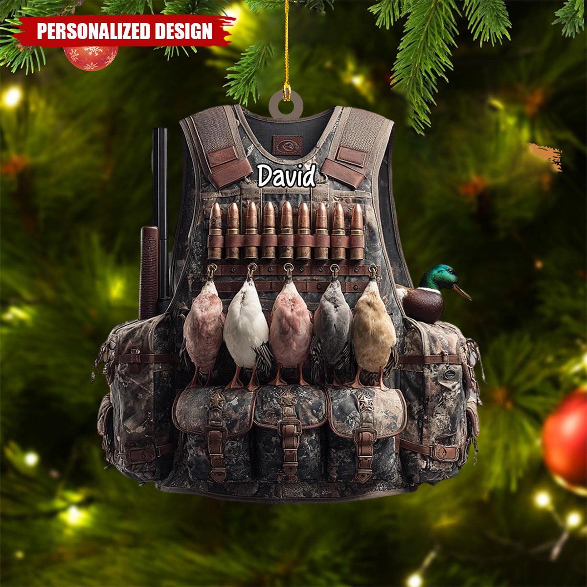 Personalized Duck Hunting Christmas Ornament Gift For Hunter