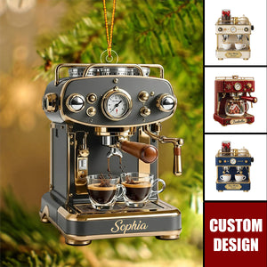Personalized Coffee Maker Ornament - Gift For Coffee Lovers