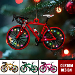 Personalized Bicycle Christmas Ornament, Bike Lovers Gift, Custom Cycling Ornament