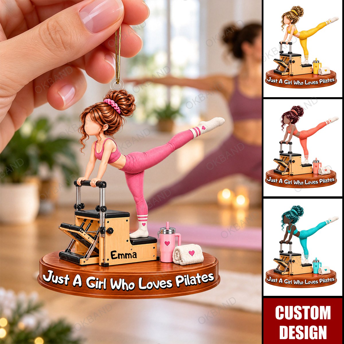 Just A Girl Who Loves Pilates - Personalized Pilates Ornament, Fitness Lover Gift
