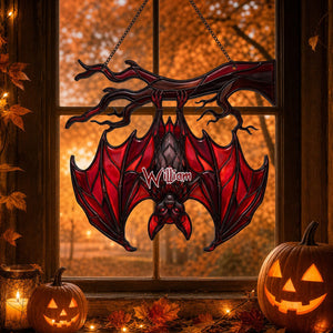 Personalized Bat Acrylic Suncatcher - Gift For Gothic Witchy Bat Lovers
