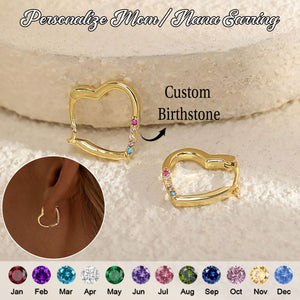 Personalized Birthstone Heart Earrings-Mother's Day Gift Idea