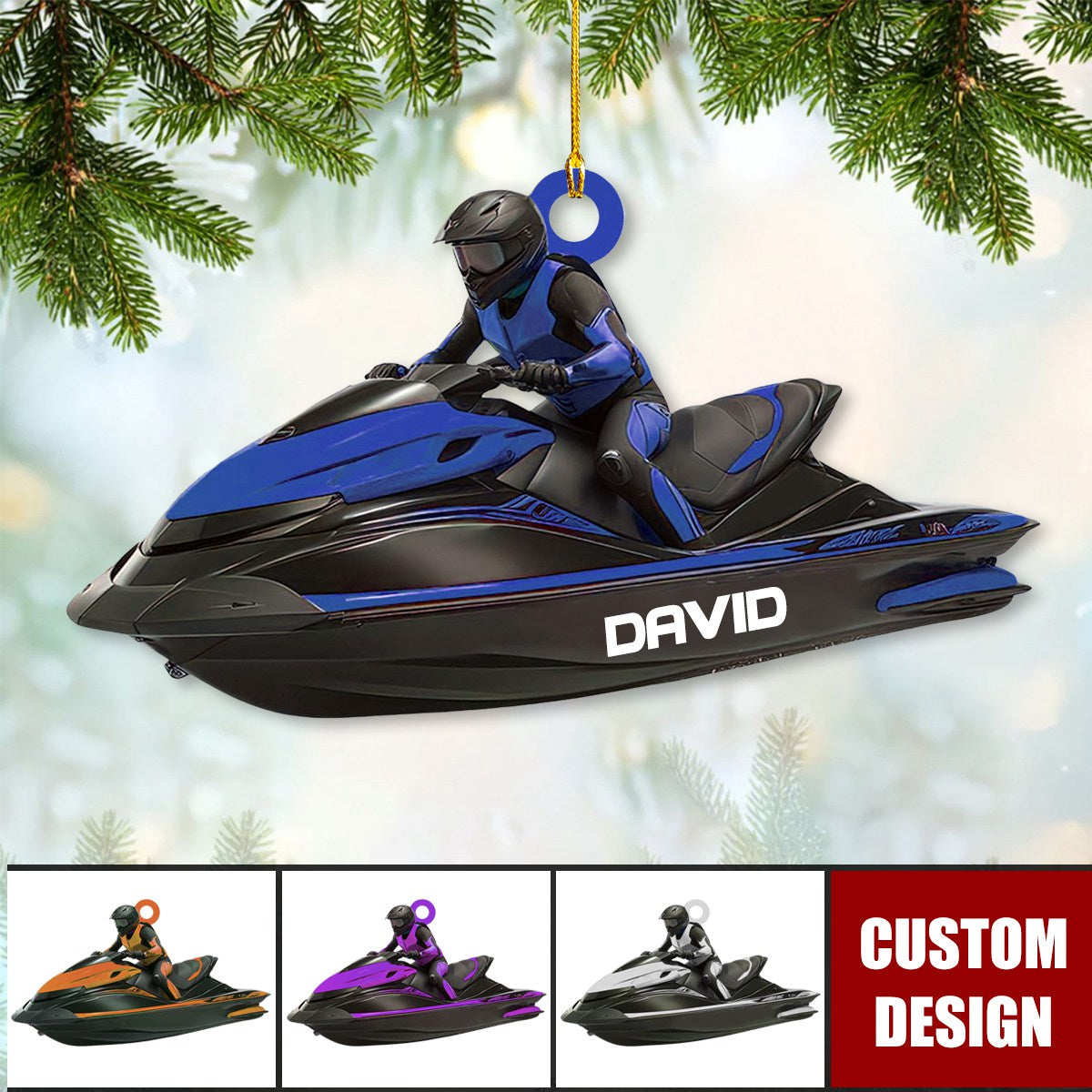 Personalized Jet Boat Ski Christmas Ornament - New Release