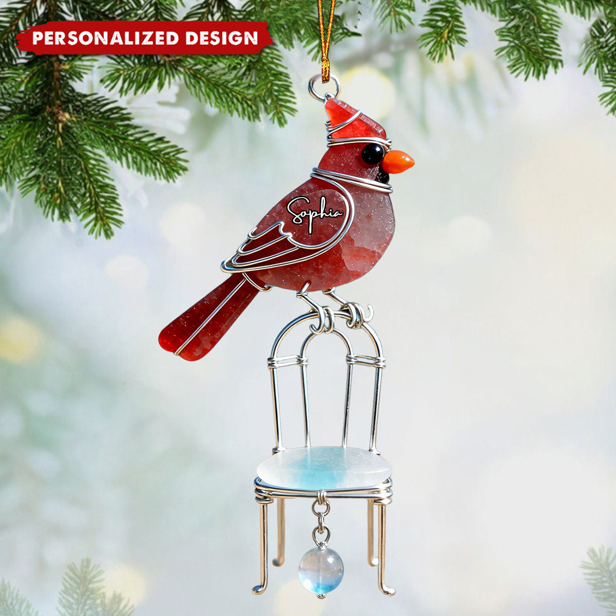 Cardinal Memory Gift Personalized Cardinal Memorial Ornament-Memorial Gift For Family - OKBANDS