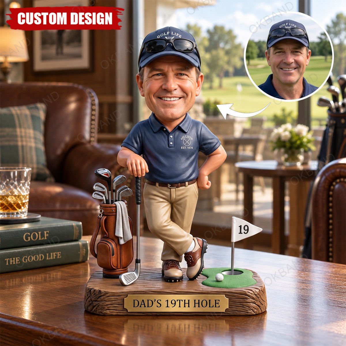 Personalized Golf Dad 2D Acrylic Plaque, Custom Photo Gift For Golf Lovers