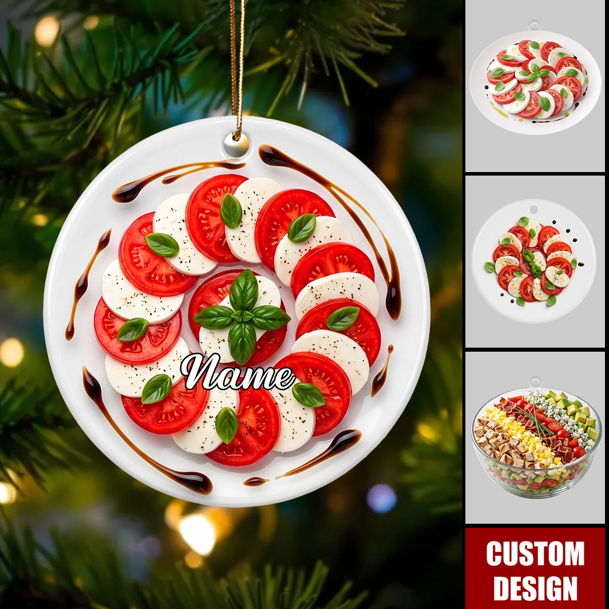 Personalized Salad Ornament,Gift For Salad Lovers