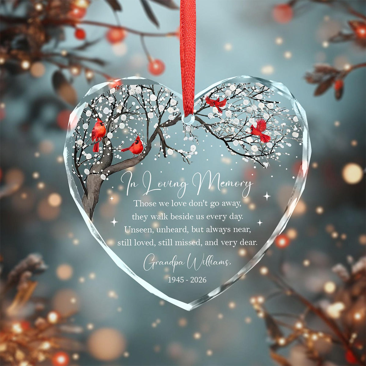 Personalized Parent Memorial Christmas Ornament - Gift For Sympathy & Remembrance