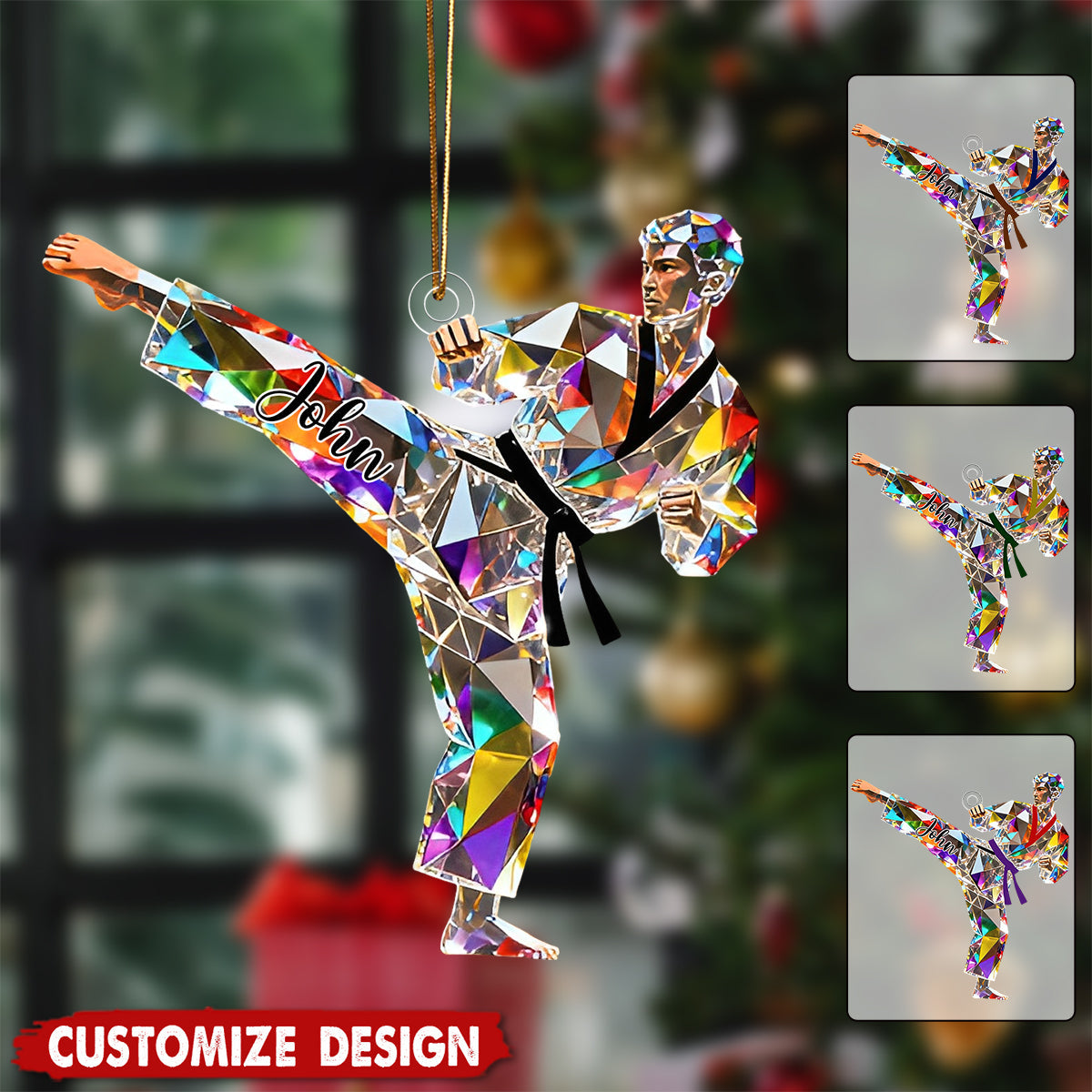 Personalized Taekwondo /Karate/Jiu-Jitsu Christmas Ornament